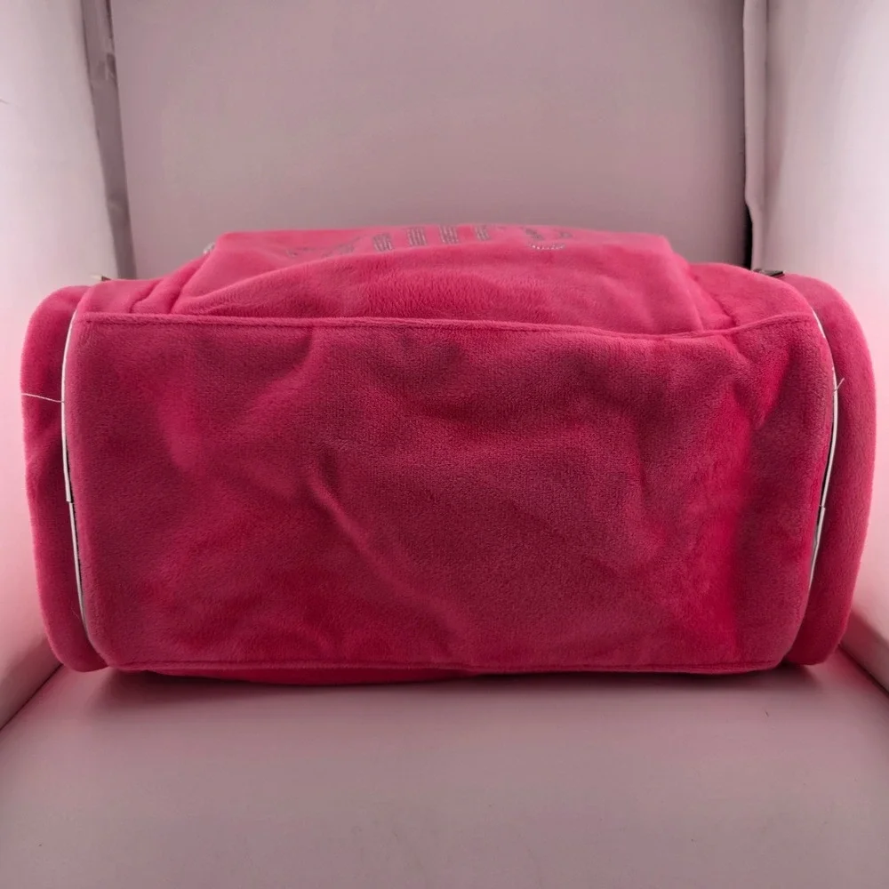Juicy Couture Pink Velour Rhinestone Makeup Bag Toiletry Cosmetic‎ Y2K Style